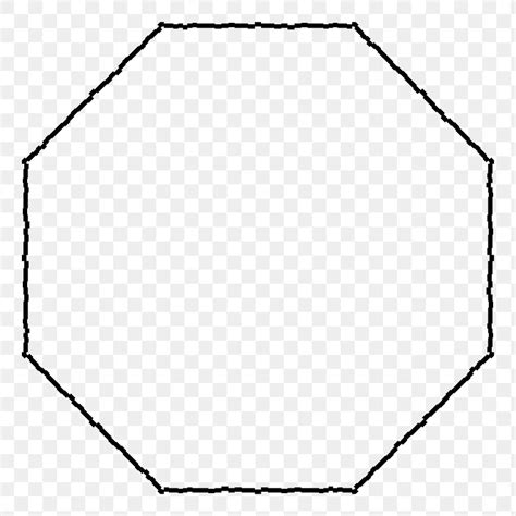 geometric octagon outline design element  png sticker rawpixel