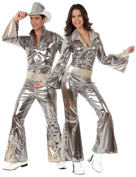 costume  coppia disco argento  adulti costumi coppiae vestiti
