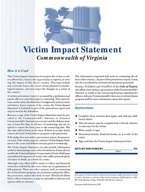 victim impact statement virginia form fill   sign printable