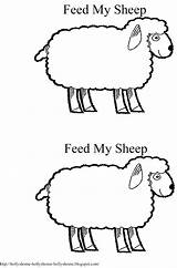Sheep Feed Bible Lessons Lds Hollyshome Activity Kids Primary Crafts Family Evening Coloring Craft Church Sunday School Glue Lesson Printout sketch template