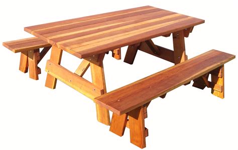 Pacific Redwood Stained 5 Ft Douglas Fir Wood Picnic Table With
