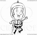 Jetpack Space Using Man Clipart Cartoon Outlined Coloring Vector Cory Thoman Illustration Royalty sketch template
