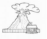 Volcano Coloring Pages Printable Kids Sheets Science sketch template