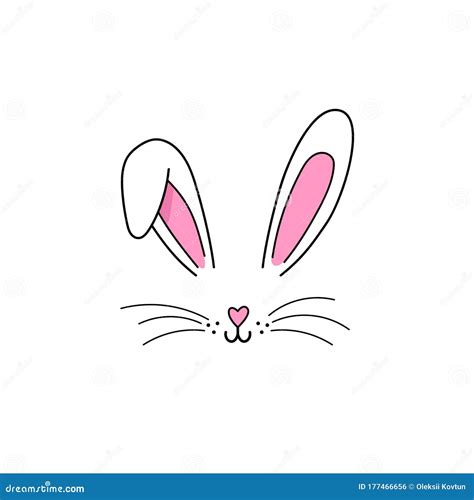 bunny ears mask bunny face easter vector stock vector illustration