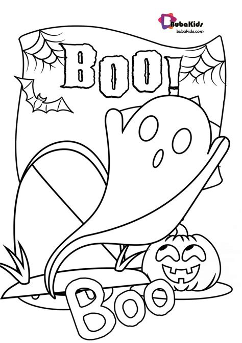 bubakids boo halloween coloring page boo coloringpage halloween boo