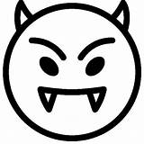 Devil Emoji Coloring Pages Template Sketch Icon Templates Faces Icons sketch template