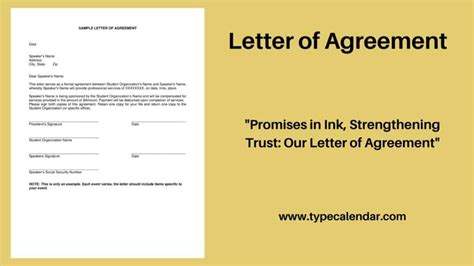 printable letter  agreement templates word   payment