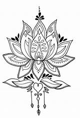 Fleur Loto Mandalas Tatouage Blumen Tatuagem Hindues Lotusflower Gratuit Everfreecoloring Tattoofashioontrends Costas Jardin sketch template