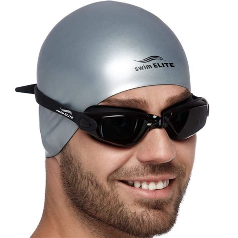 Mirrored Swim Goggles Reversible Swimming Cap Protective Case Set