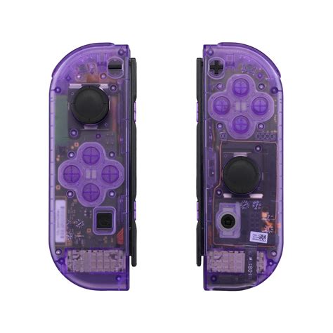 extremerate clear atomic purple joycon handheld controller housing  full set buttons diy