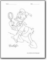 Coloring Donald Duck Pages Detective sketch template