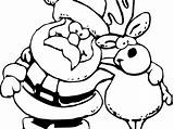 Clipart Santa Reindeer Coloring Clip Merry Christmas Pinclipart Transparent sketch template