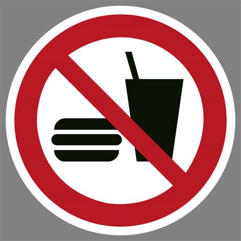 essen und trinken verboten aufkleber sticker verbotsschild nach din en iso  fun stickers shop