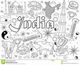 India Coloring Book Designlooter Illustration Vector 28kb 1300 sketch template
