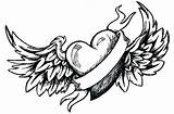 Heart Wings Coloring Pages Printable Hearts Banner Print Getcolorings Color sketch template