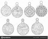 Natale Palle Colorare Adulti Raster Kerstballen Volwassenen Zentangle sketch template