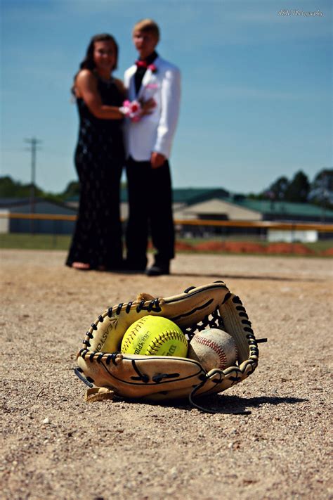 softball baseball couple prom pictures insta photographyasw softballprom baseballprom