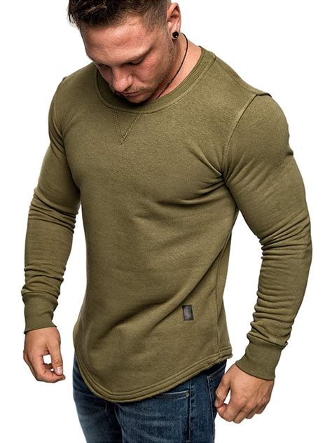 athletic works mens  mens active performance long sleeve crew neck
