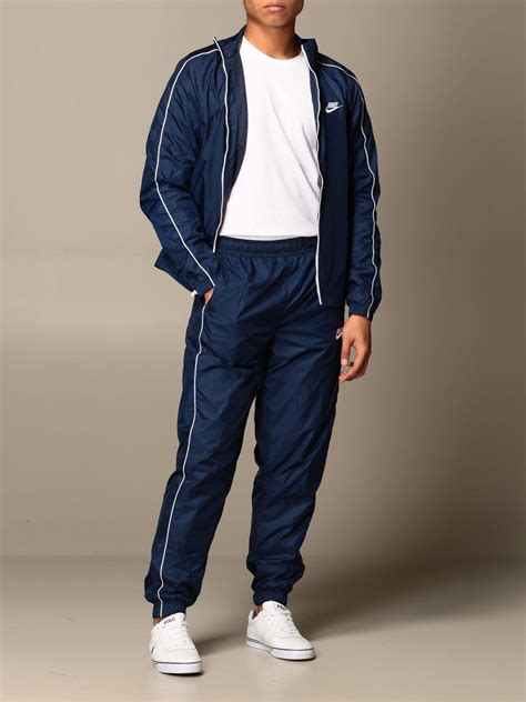 nike synthetic tracksuit  navy blue  men lyst