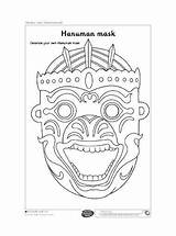 Hanuman Mask Cambodian Coloring Traditional King Monkey Pages Asian American Colouring Colour Character Children Into Make Scholastic Kids Month Heritage sketch template