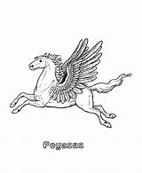 Creatures Mythological Pegasus Beasts Bluebonkers Animal sketch template