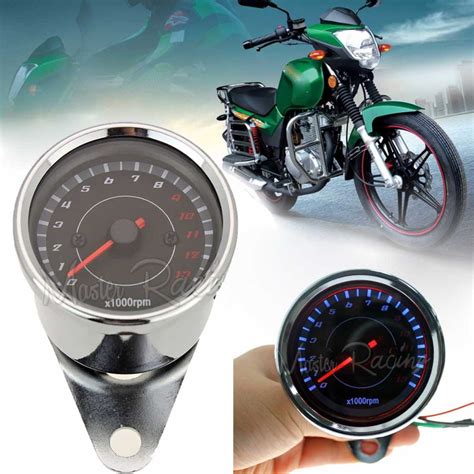 universal  motorcycle tachometer meter led backlight  rpm shift instrument  honda