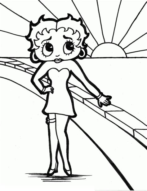 betty boop drawing    color betty boop kids