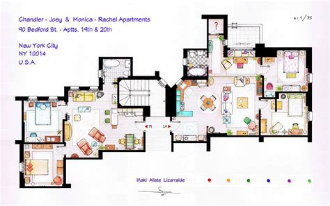Artist Draws Detailed Floor Plans Of Famous Tv Shows