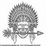 Skull Headdress sketch template