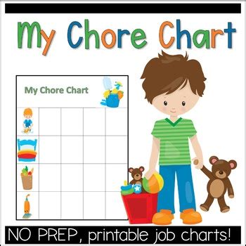 preschool  kindergarten chore chart  anna elizabeth tpt