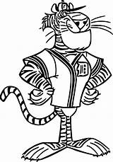 Coloring Tigers Detroit Mascot Cartoonized Character Wecoloringpage Pages sketch template