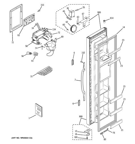 assembly view  freezer door agdtaww