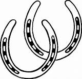 Horseshoe Horse Clip Shoe Clipart Shoes Drawing Template Double Drawings Wedding Horseshoes Pages Cliparts Coloring Outline Colouring Lasso Pitching Printable sketch template