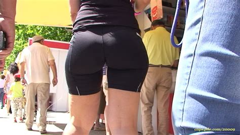 Lycra Short Too Tight Gets Inside Her Buttocks Divine