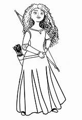 Merida Ribelle Principessa Sketched Coloringhome Cartonionline Prinzessin sketch template