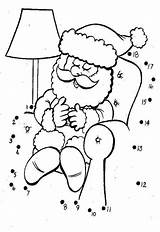 Coloring Dot Christmas Santa Pages Dots Printable Colouring Connect Everfreecoloring Sleeping Picolour Popular sketch template
