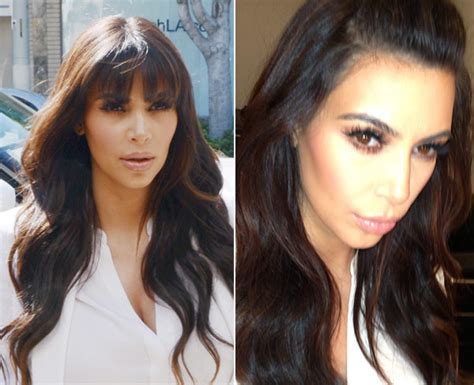 kim kardashian s hair cut — bangs regret already hollywood life