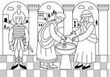 Pilate Washing Colouring sketch template