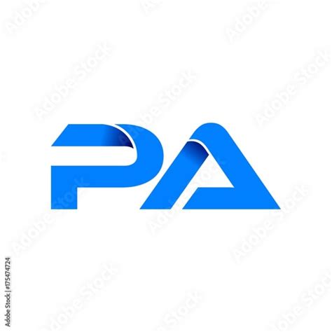 pa logo initial logo vector modern blue fold style stock vector adobe