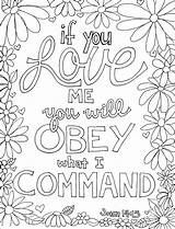 Coloring Pages Commandments Ten Printable Scripture John Obey Doodle If Bible 14 Moses Kids Color Sheets Print School Sheet Adult sketch template