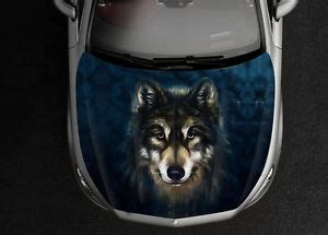 wolf car hood wrap full color vinyl sticker decal fit  car ebay