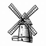 Windmill Mulino Vento Disegnata Sull Schizzo Hand Witte Outline Achtergrond Molen Agricolo Schets Isolato Vectorified Windmolen Geïsoleerd Getrokken sketch template