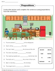 prepositions worksheets   prepositions kindergarten worksheets
