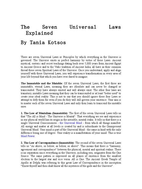 universal laws explained plane esotericism mind
