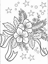 Coloring Christmas Pages Embroidery Patterns December Flowers Printable Ausmalbilder Book Crafts Flower Floral Sheets Adults Country Adult Winter Colors Color sketch template