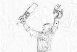 Tendulkar Cricket Sketch Sachin Batting Century Ton Tons Sehwag sketch template