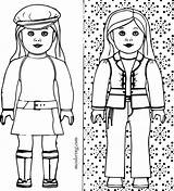 Coloring American Pages Girl Doll Printable Kit Grace Julie Isabelle Girls Print Dolls Standing Getcolorings Two Color Improved Getdrawings Wondrous sketch template