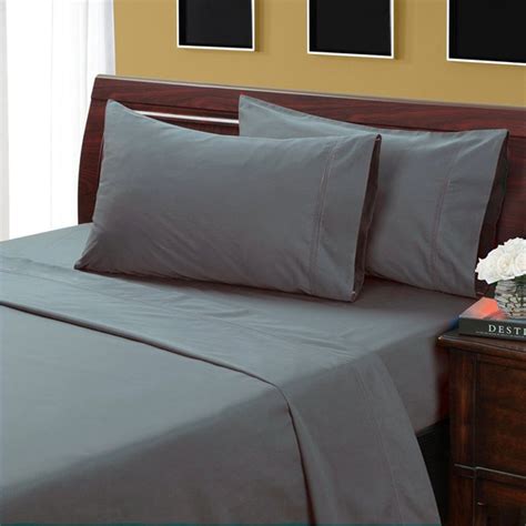 tc egyptian cotton solid queen size bed sheet set