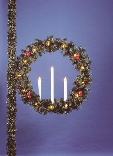 candle wreath commercial christmas decorations  displays  holiday designs