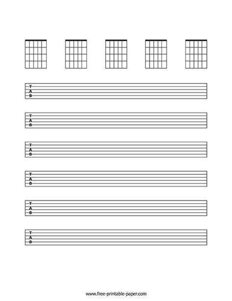 blank guitar sheet   printable paper